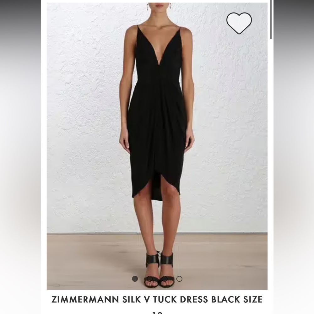 Zimmermann Black Silk V Tuck Mini Dress Size 0